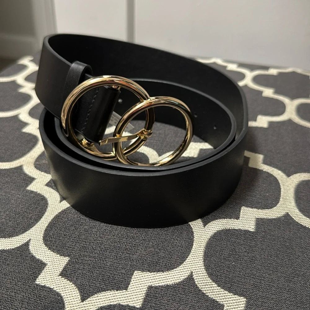 Double Ring “Gold Hardware” Faux Leather Belt